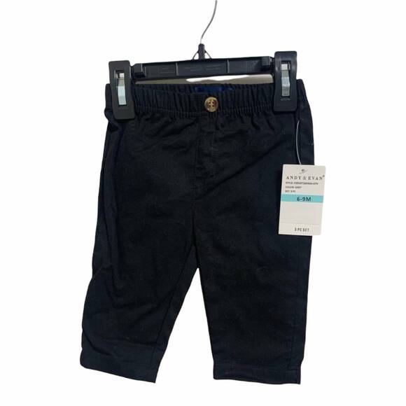 Andy & Evan Black Boys Pants Size 6-9 Months‎ NWT - Picture 1 of 3